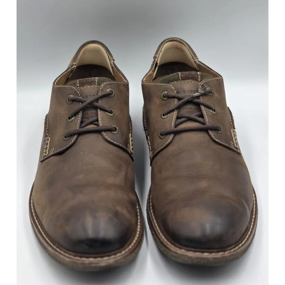 G.H. Bass Brewer Leather Shoes Mens 10.5M Brown Casual Loafers 4181